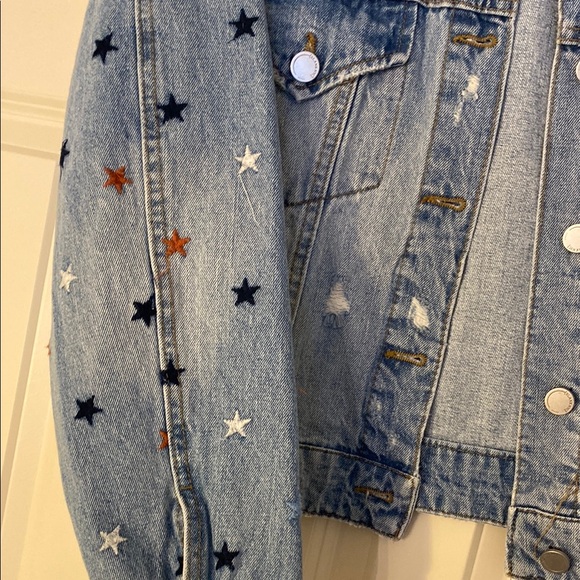 Star Embroidered Denim Jacket, size XS - Picture 3 of 6